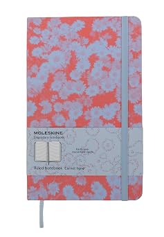Moleskine Custom Edition Notebook, Hard Cover, Ruled, Large 5" x 8.25", Soft Lavendar/Red, 240 Pages