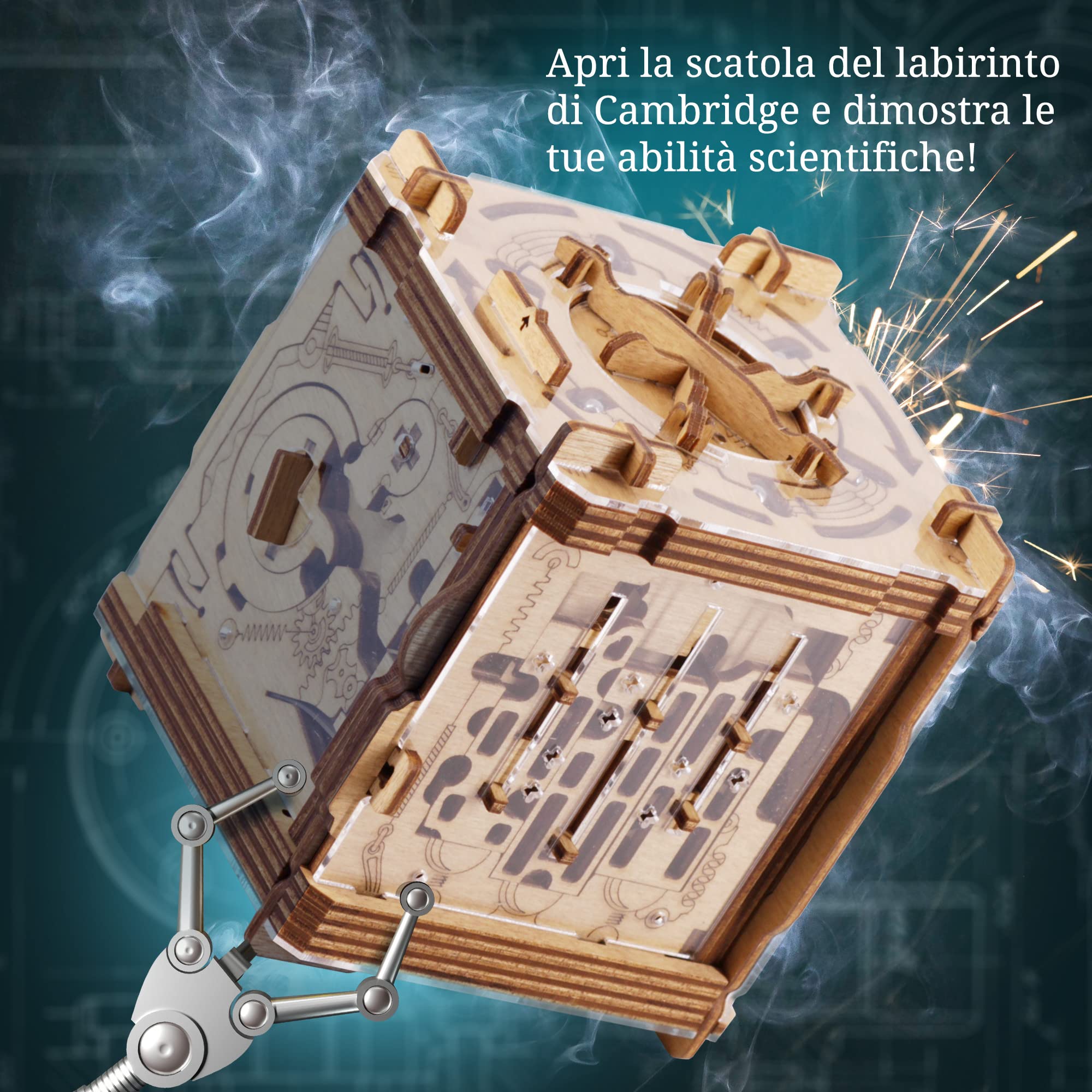 iDventure Cluebox - Labirinto di Cambridge - Scatola rompicapo a Labirinto - Escape Room gioco in legno - Scatola regalo - regalo fidanzato - puzzle 3D - iq puzzle rompicapo - regalo per lui
