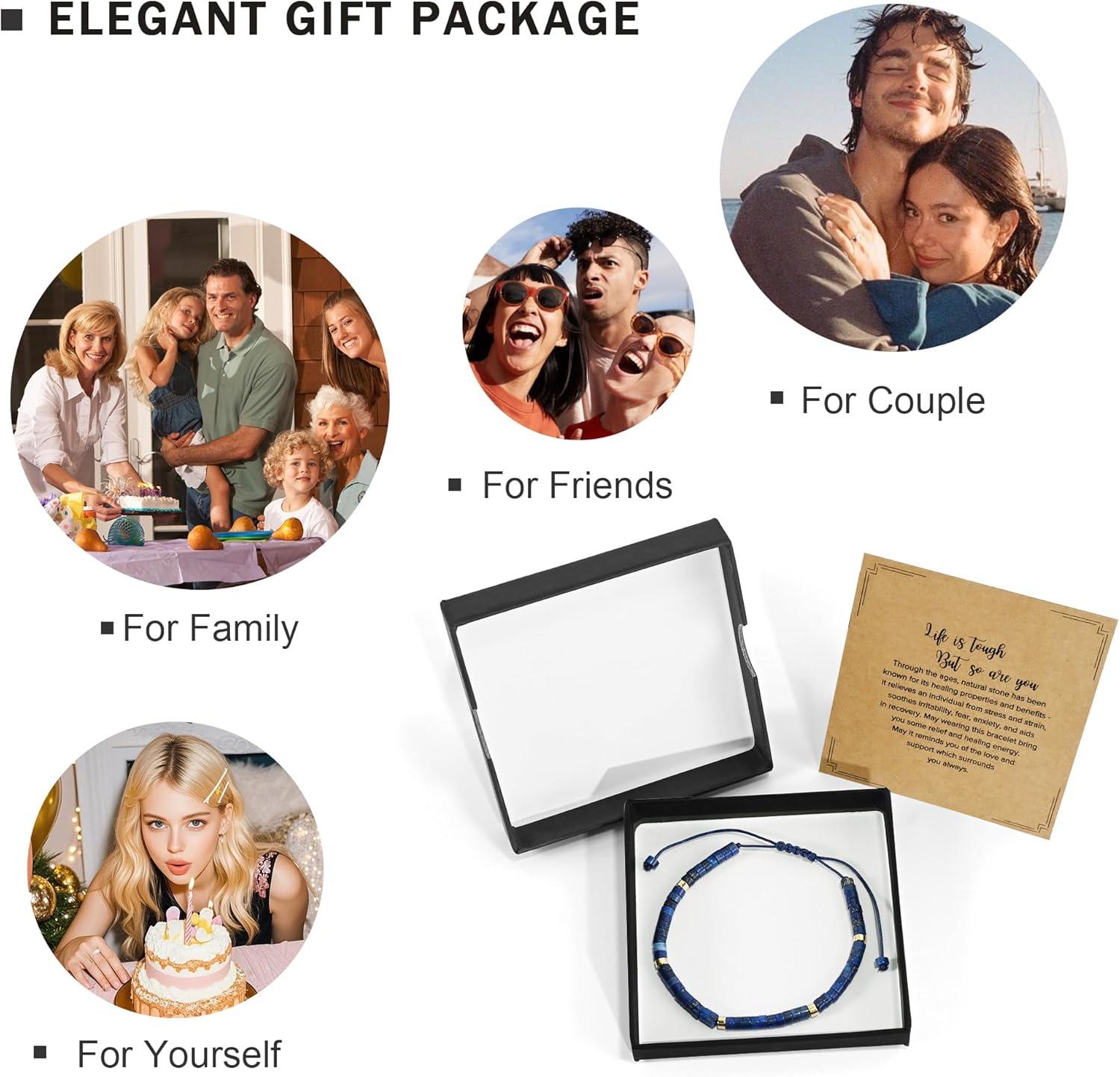 VIBILIA Get Well Gifts for Women, Inspirational Gifts Natural Stone Healing Bracelet, Thinking of You Encouragement Strength Bracelets for Women on Birthday Valentine's Day Easter Mother's Day - Image 7