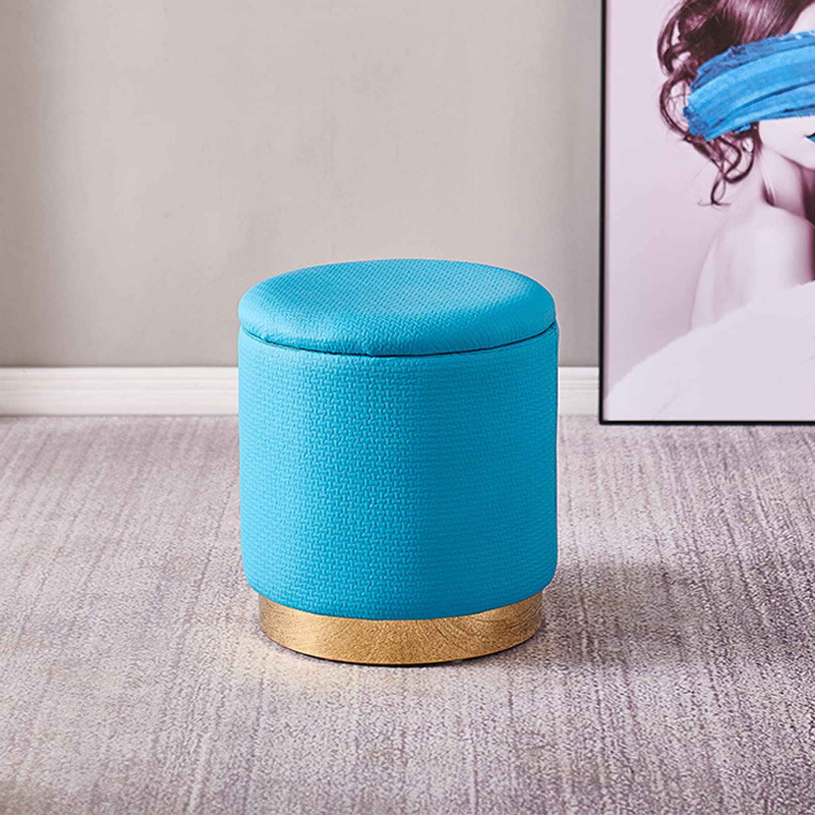 Tabouret ottoman moderne pour salon et chambre au style marin