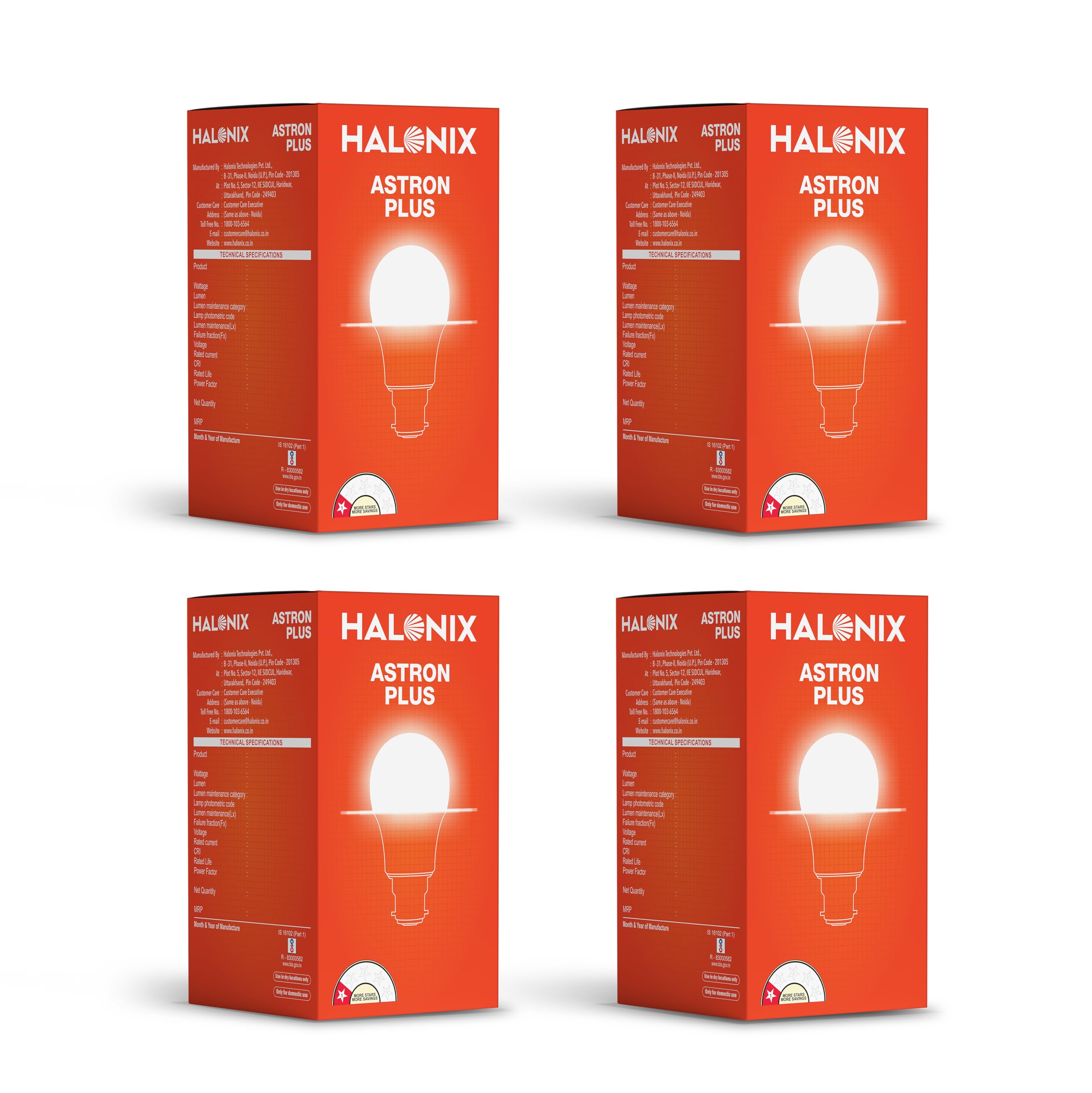 Halonix B22 10-Watt LED ASTRON Plus (Pack of 4, White)-picture-21