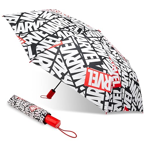 Marvel Ombrello Pieghevole - Mini Ombrello Tascabile da Pioggia per Bambini Ombrello Portatile Pieghevole da Viaggio Resistente