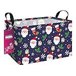 INGHUA Rectangular Christmas Storage Basket Fabric Organizer Bin for Toys,Books,Clothes,Gifts,Pets-Perfect for Home,Office,Nursery,Dorm,Shelf(Rec-Christmas gift basket)