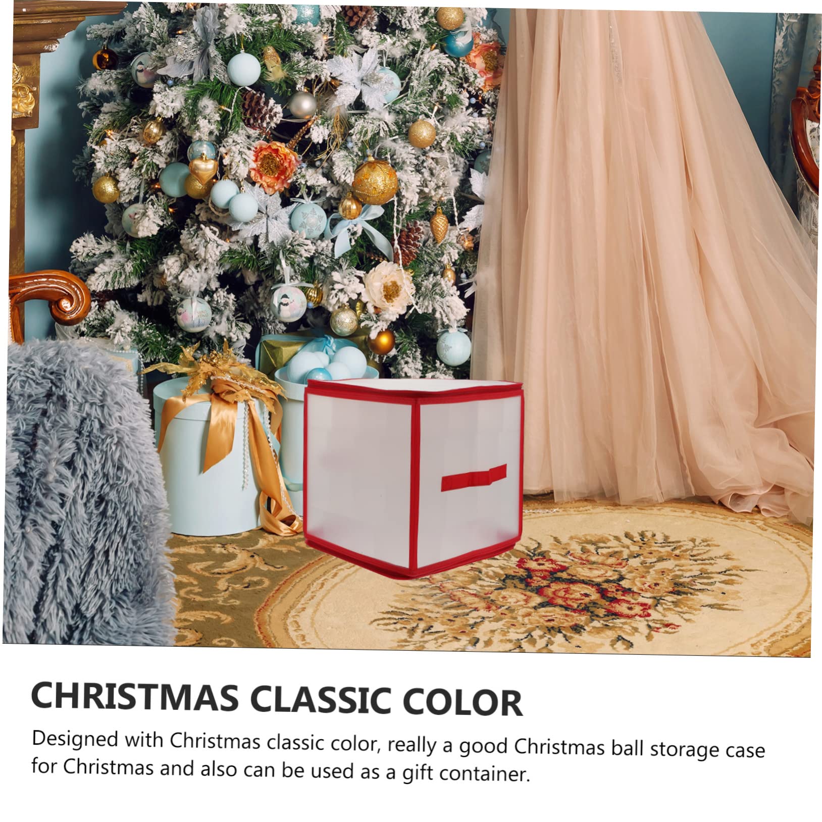 Zerodeko 2 Sätze Aufbewahrungskiste Organizer für Schrankaufbewahrung Aufbewahrungsboxen mit Deckel behälter für weihnachtskugeln weihnachtskugelhalter Bällehalter Weihnachtsversorgung PVC