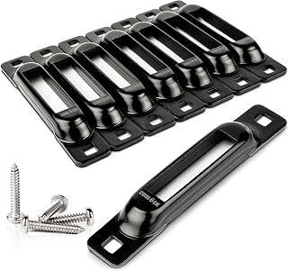 E-Track Single Channel Tie Downs 8 Pack – ETrack Accessories for Trailer Tie Down Anchor Point for Straps Bracket Vertical – Heavy Duty Powder Coated Steel – Secure Lock Down Cargo Trailer, Van