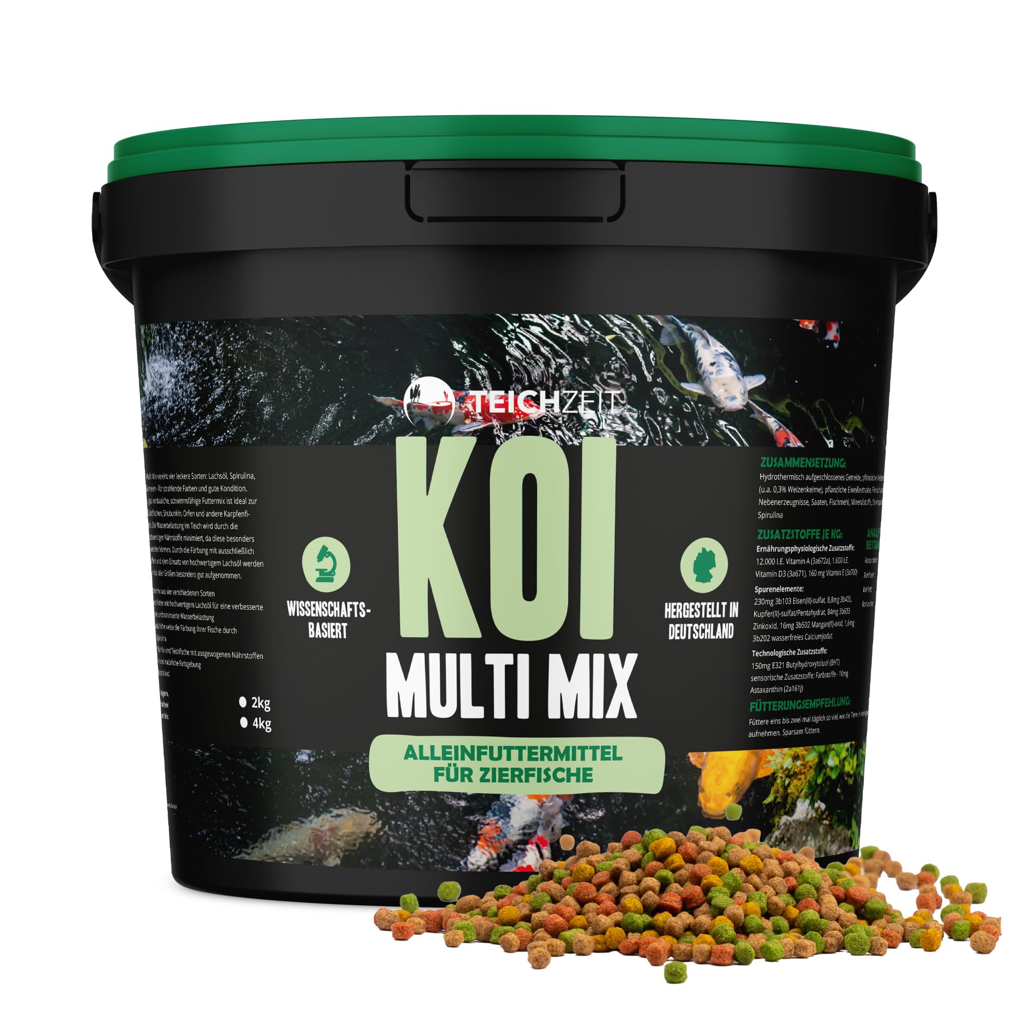Stagno Koi Multi Mix | Mangime per pesci per Koi | Mangime galleggiante per laghetti da giardino | 15 kg