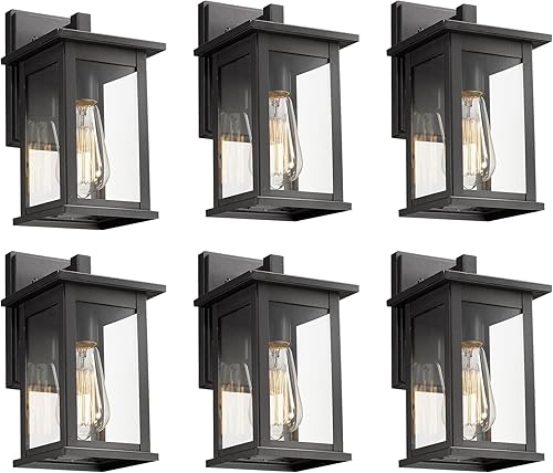 Bestshared Lámpara de pared para exteriores, lámpara de pared para exteriores, lámpara de pared para interiores y exteriores, con cristal