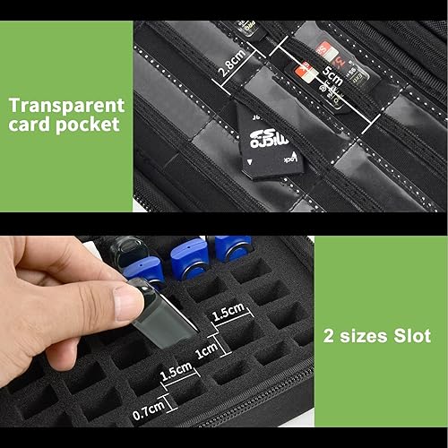 Miniatura 3 de Funda para unidad flash USB, tarjeta SD, tarjeta de memoria y unidades de pulgar para SanDisk, para Samsung, organizador de almacenamiento protector