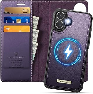 for iPhone 16 Plus 2-in-1 Detachable Wallet Phone Case, Purple
