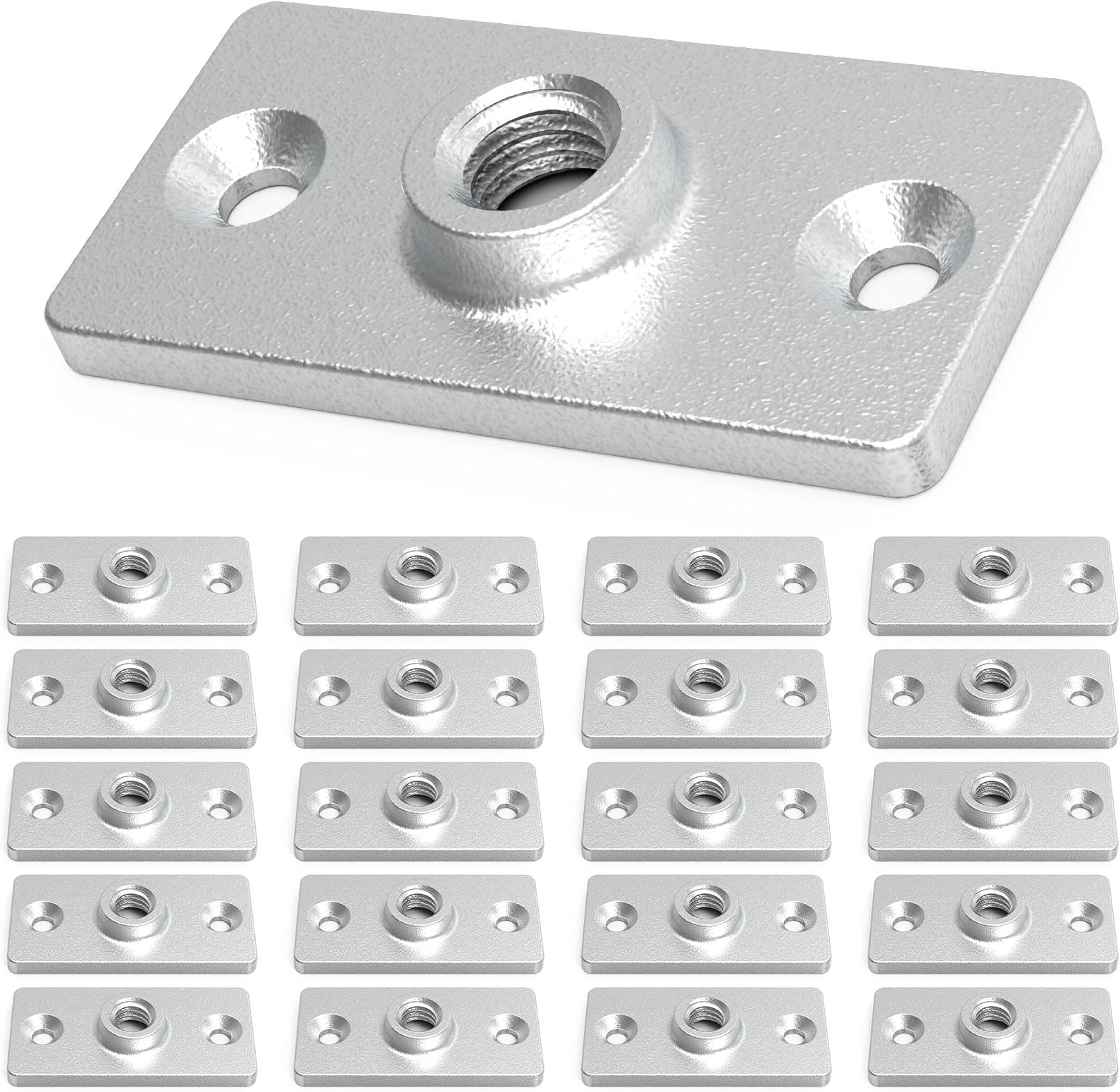 20 Pcs Ceiling Flange Hangers for 1/2 in. Threaded Rod DIY Plumbing, Industrial Decor Project, Galvanized Ceiling Flange Hanger Plate