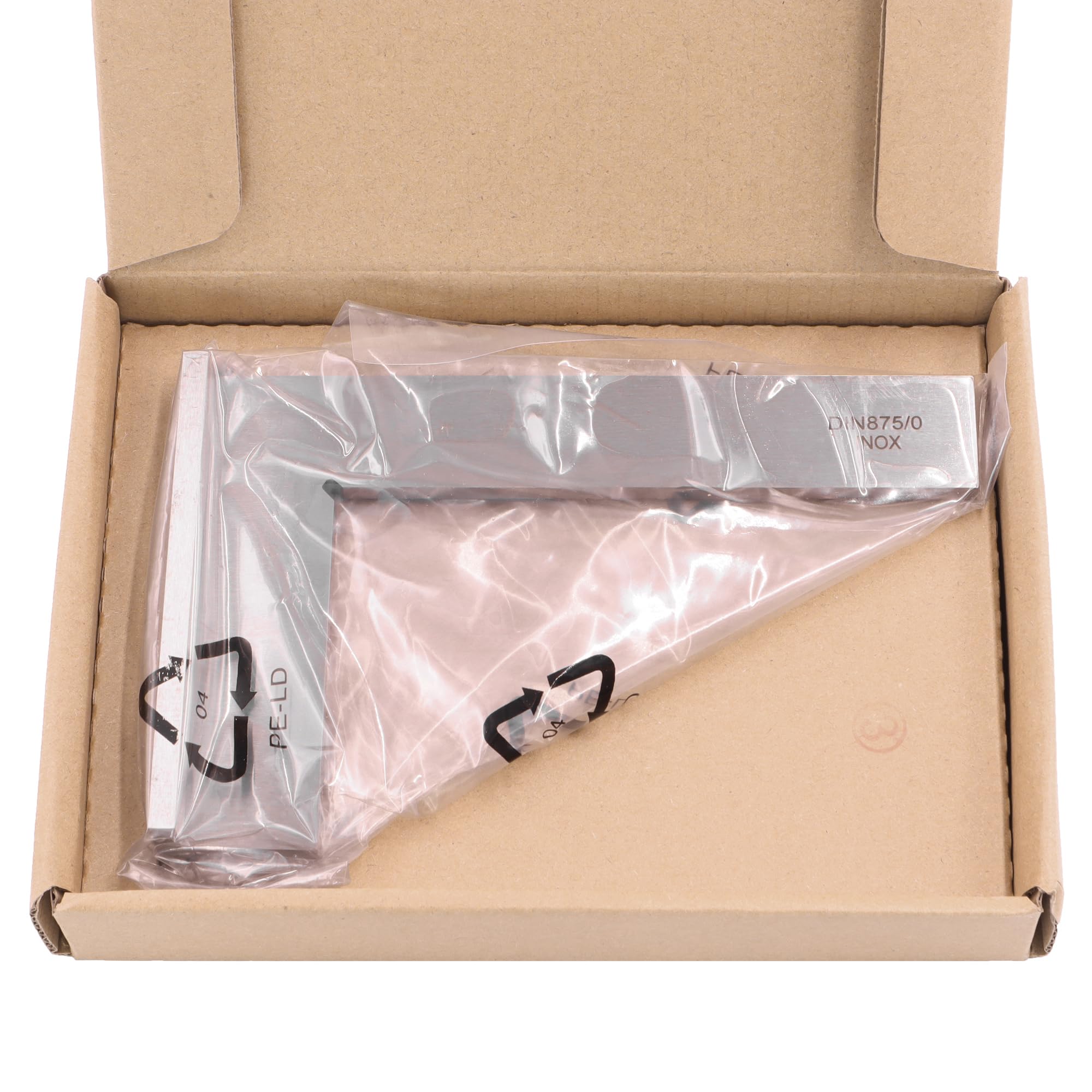 Präzisionswinkel mit Anschlag 200 x 130 mm, DIN 875-0, Stahlwinkel 90°