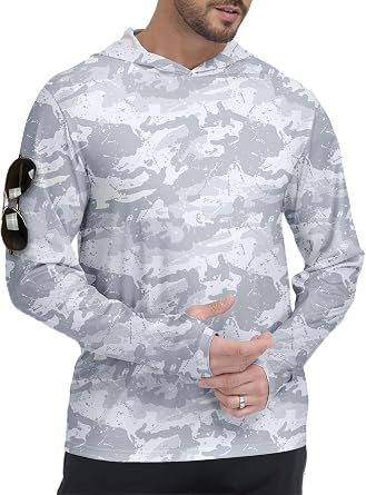 ZITY Men's Sun Protection Shirts Long Sleeve Rash Guard Hoodie UV UPF 50+ Fishing Running Athletic Sweatshirts