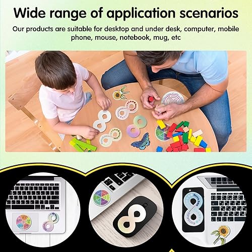 Miniatura 5 de 42 Pierces - Calcomanías calmadas para la ansiedad, sensoriales, antiestrés, táctiles, texturizadas, combinadas con ejercicios de respiración, tiras