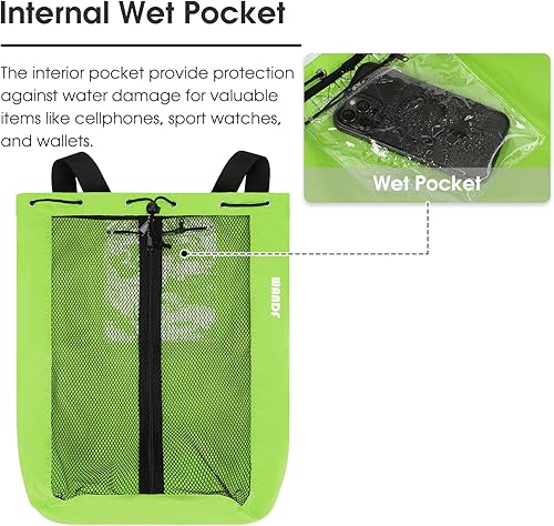 Miniatura 4 de WANDF Bolsa de natación de malla con cordón, mochila de playa para natación, gimnasio y equipo de entrenamiento