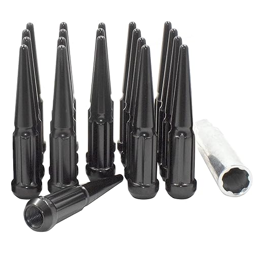 Accesorios de Rueda Partes 20 Piezas M14 x 1.5 14 x 1.5 Rosca de Espina Estrofada de Metal Sólido de 4.40" de Largo Tuercas de Espina para Camiones