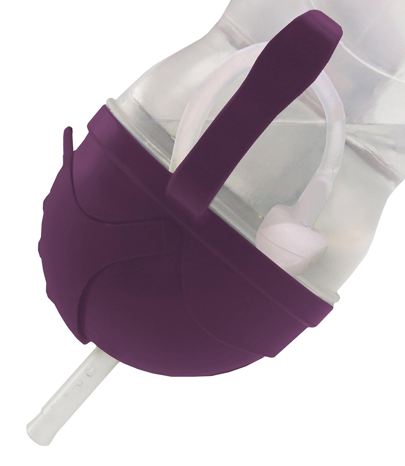 b.box Sippy Cup with Innovative Weighted Straw | Easy-Grip Handles | Color: Grape | 8 oz. | BPA-Free | Phthalates & PVC Free | Dishwasher Safe