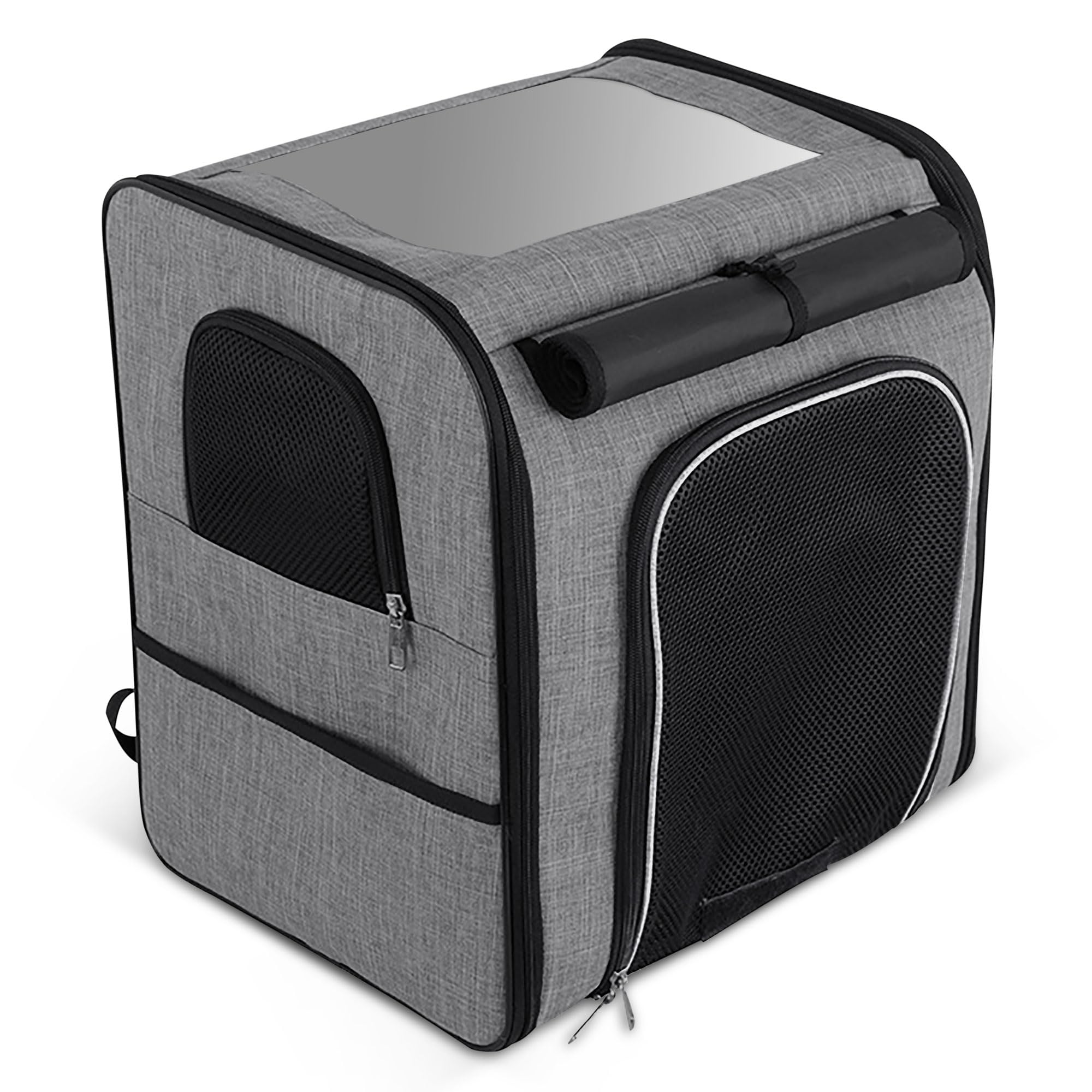 Trasportino Cane Auto Zaino Porta Animali Frontale Grigio Scuro