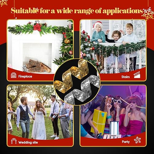 Miniatura 3 de 4 luces de cinta de Navidad de 78.7 pies, 240 luces LED, cinta de árbol de Navidad, guirnalda de luces que funcionan con pilas, funciona con pilas,