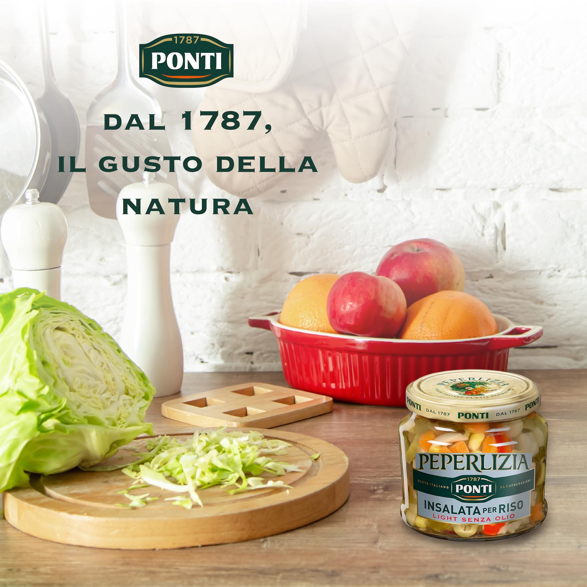 Ponti, Insalata per Riso Peperlizia Light, Condimento Vegetale per Insalata di Riso Light Senza Olio, Ideale da Aggiungere alle tue Insalate Light, 100% Made in Italy, 12 Vasi da 350 g