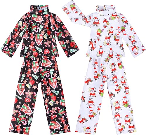 2 piezas de accesorios de elfo de Navidad, ropa de muñeca elfo, pijamas y camisón para niños y niñas, muñecas de elfo, árbol de Navidad y