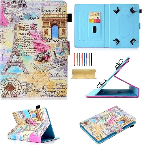 Uliking - Funda universal para tablet de 7 a 9 pulgadas piel sintética con función atril para todas las tabletas de 7 8 9