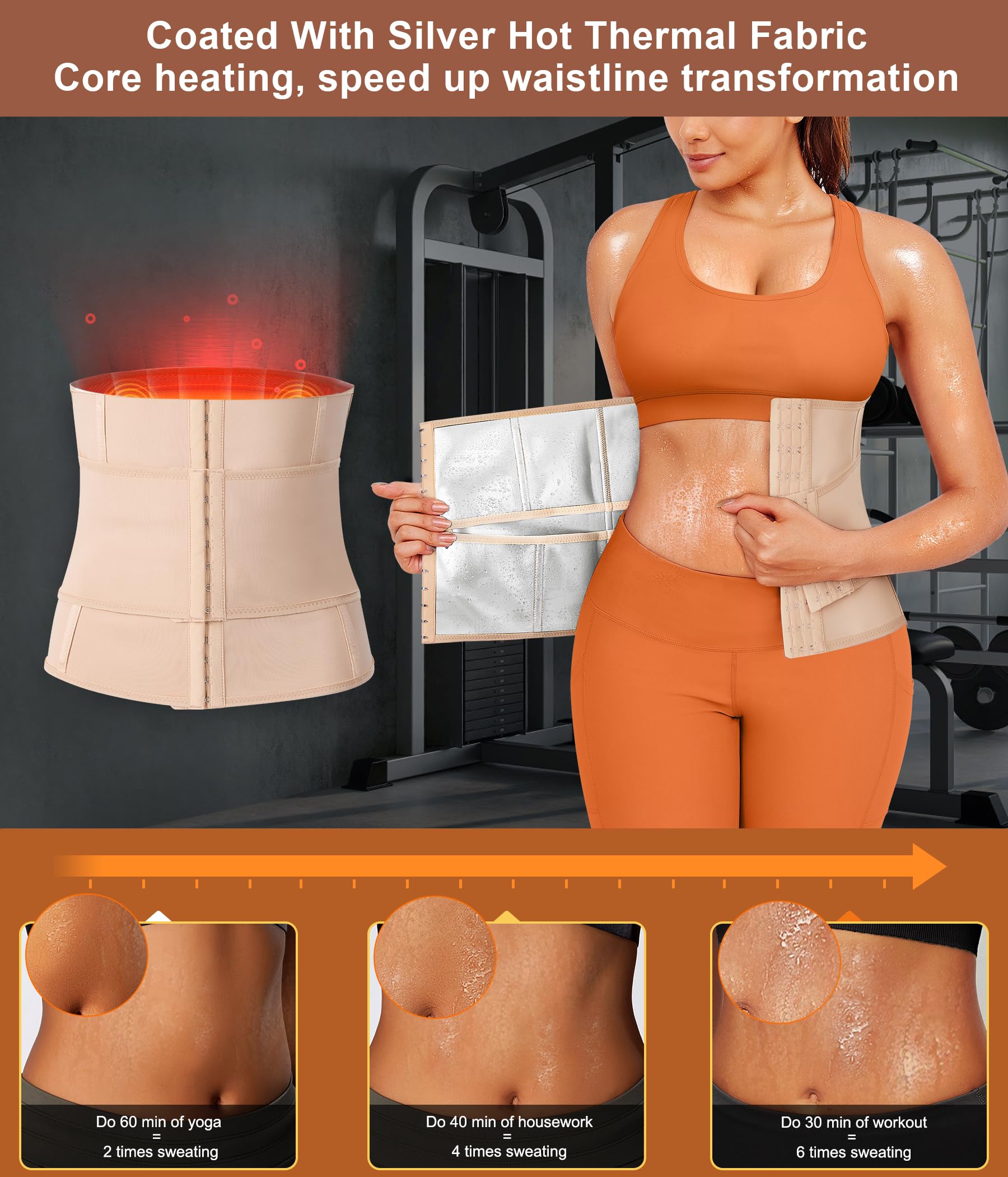 TrainingGirl Corsé de entrenamiento para mujer, faja reductora de cintura, faja deportiva para sauna, faja para el vientre, faja para el estómago