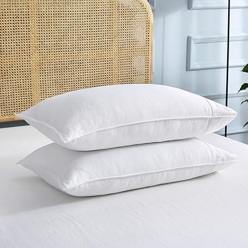 Miniatura 49 de S VICTORY SYMBOL 100% Organic Linen Pillowcases 20"x30" Set of 2,French Natural Flax Soft Durable Pillowshams Sandy Beige,Standard