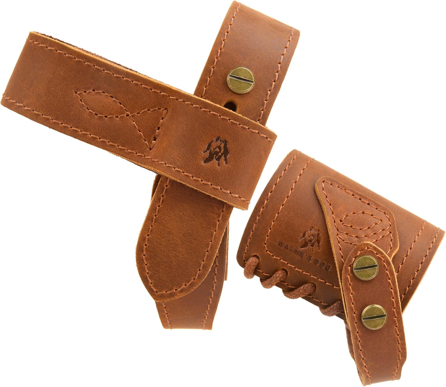 .357 .30-30 35 .38 No Drill Leather Rifle Sling with Stock Harness and Barrel Mount Universal fit Lever Action Rifles, Crescent Shape Stock