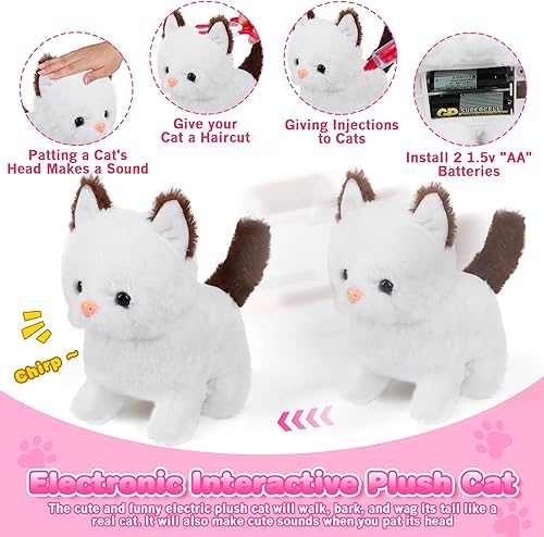 Miniatura 4 de Kit de 33 piezas de médico para mascotas para niños pequeños, disfraz de disfraz y juego de simulación de médico con juguete de gato, estetoscopio,