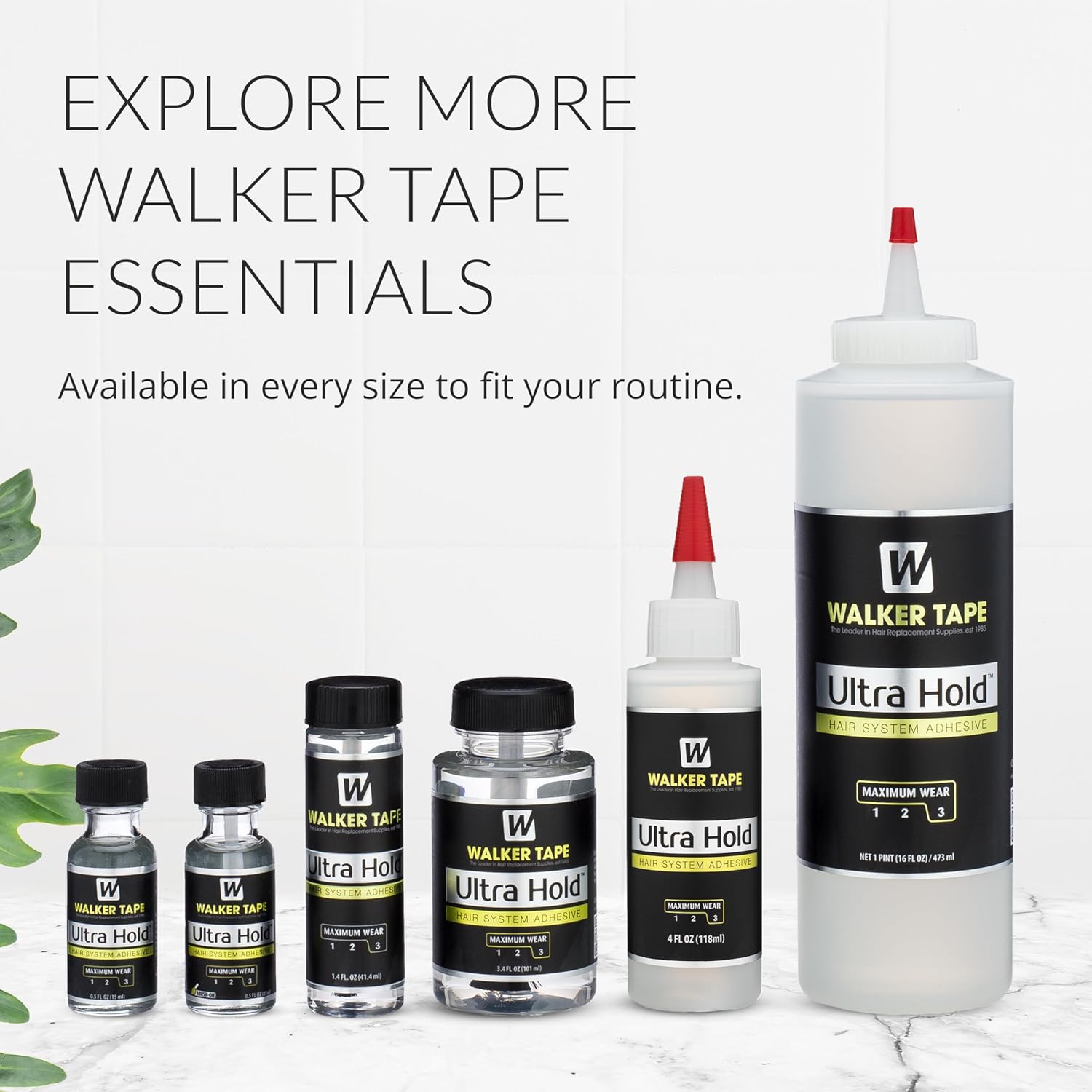 Walker Tape Ultra Hold Adhesive 4 Fl Oz Squeeze Bottle, Waterproof Clear-Drying Wig Glue for Lace Systems and Human Hair Extensions, Strong Long Lasting Maximum Wear Liquid Adhesive for Bonding