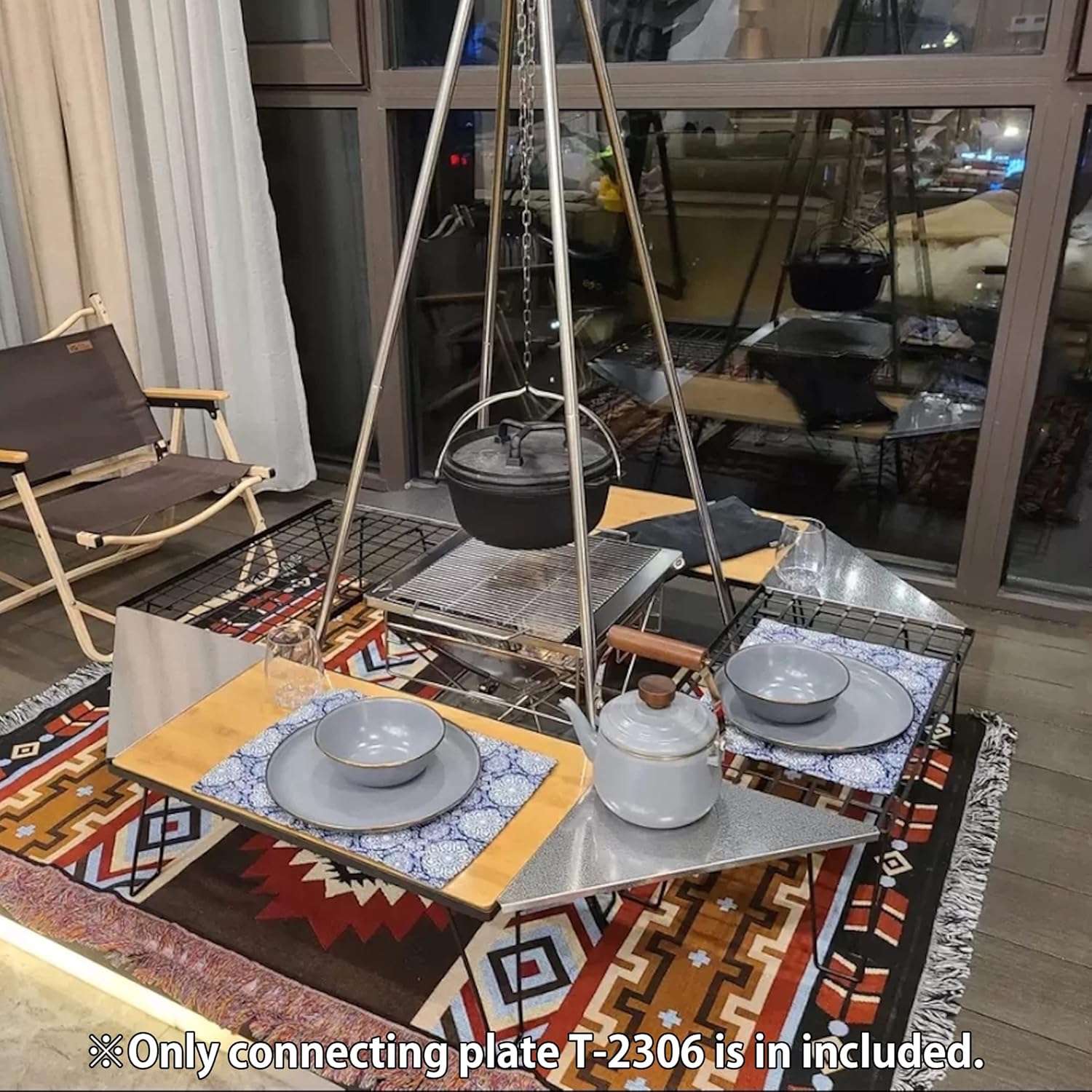 camping moon Corner Extension for Field Rack 4pcs Set Stainless Steel Embossing T-2306-4P