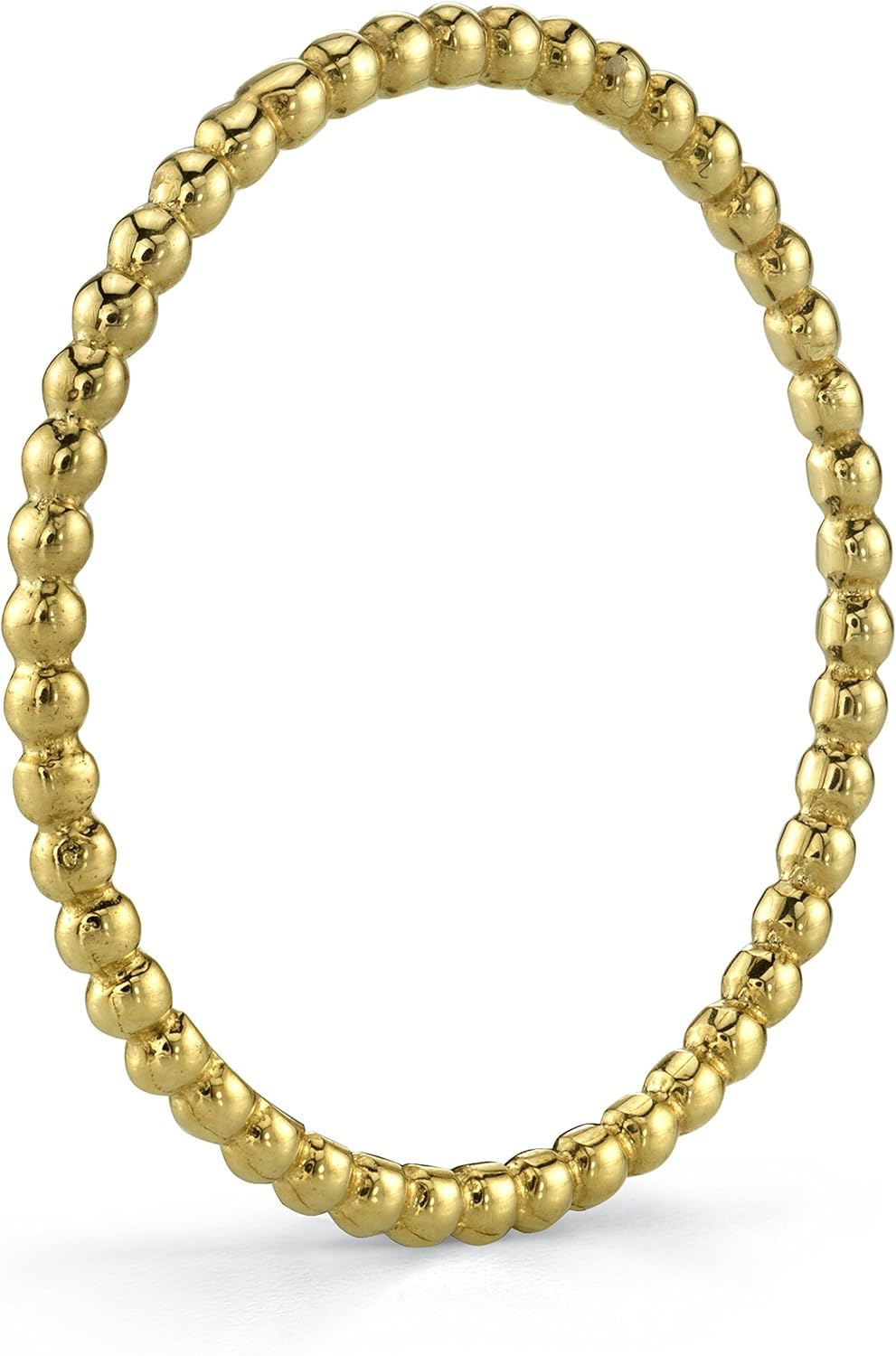 10k Dainty Yellow Gold Ball Chain Beaded Eternity Thin Band Size 8