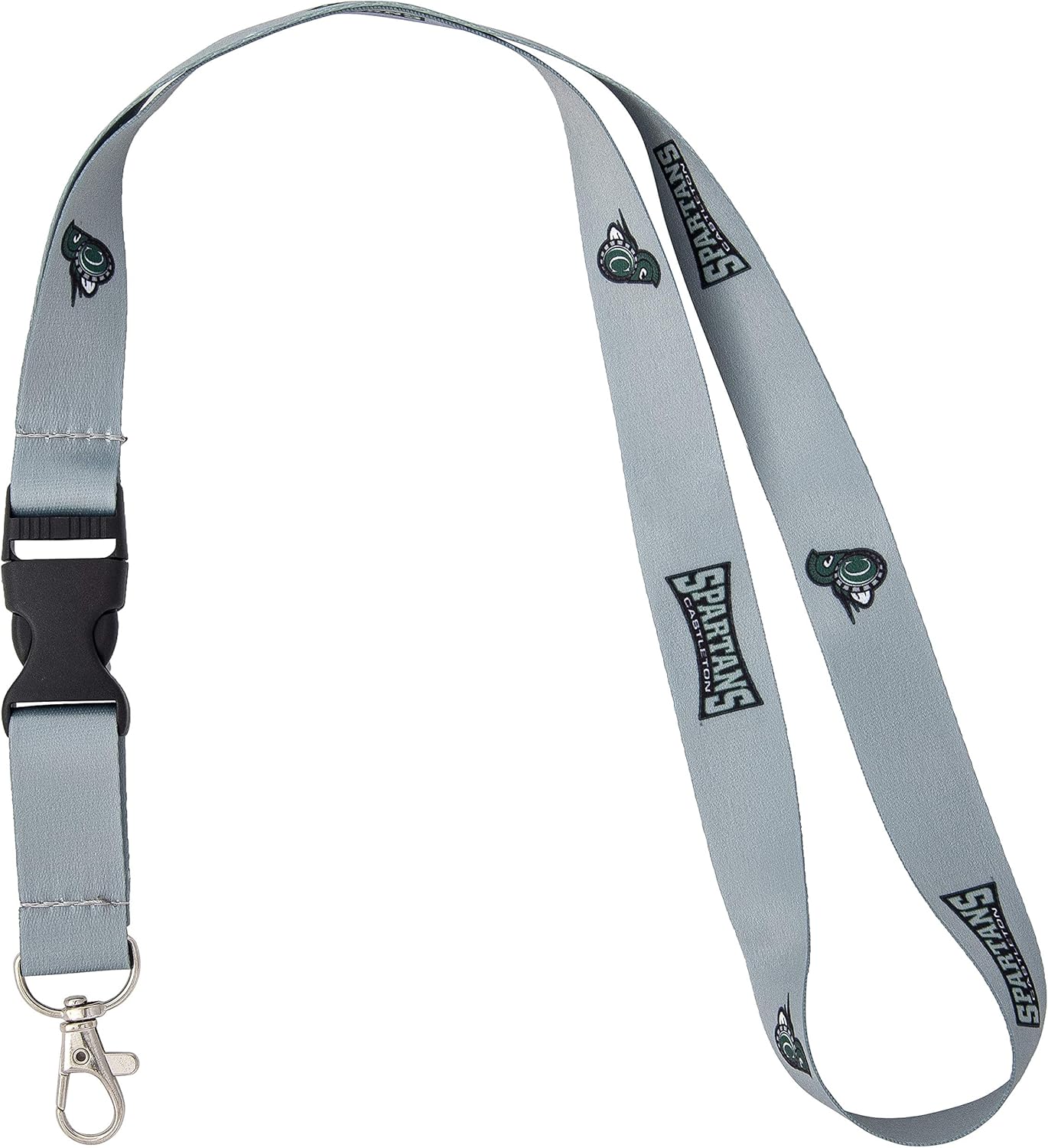 Desert Cactus Castleton University Lanyard Spartans Car Keys ID Badge Holder Keychain Detachable Breakaway Snap Buckle (Gray)