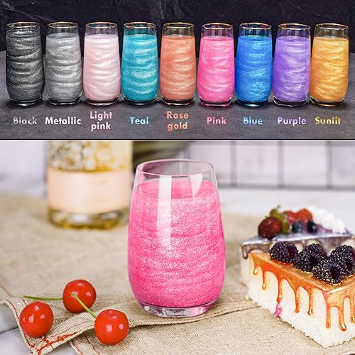 Vista 89 de NiHealth - Polvo comestible con purpurina brillante, polvo metálico, decoración de alimentos, espolvorear polvo brillante para bebidas, vino