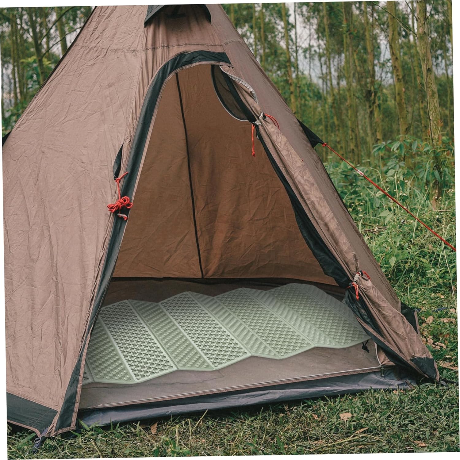 KICHOUSE Thick Pad Camping Blanket Self Inflating Sleeping Pad for One Person Portable Foldable Mat for Garden Park Beach