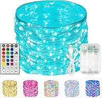 Vista 16 de Guirnalda de 300 luces LED extralargas de 99 pies enchufables con control remoto, tira de luces impermeables para exteriores e interiores, 8 modos