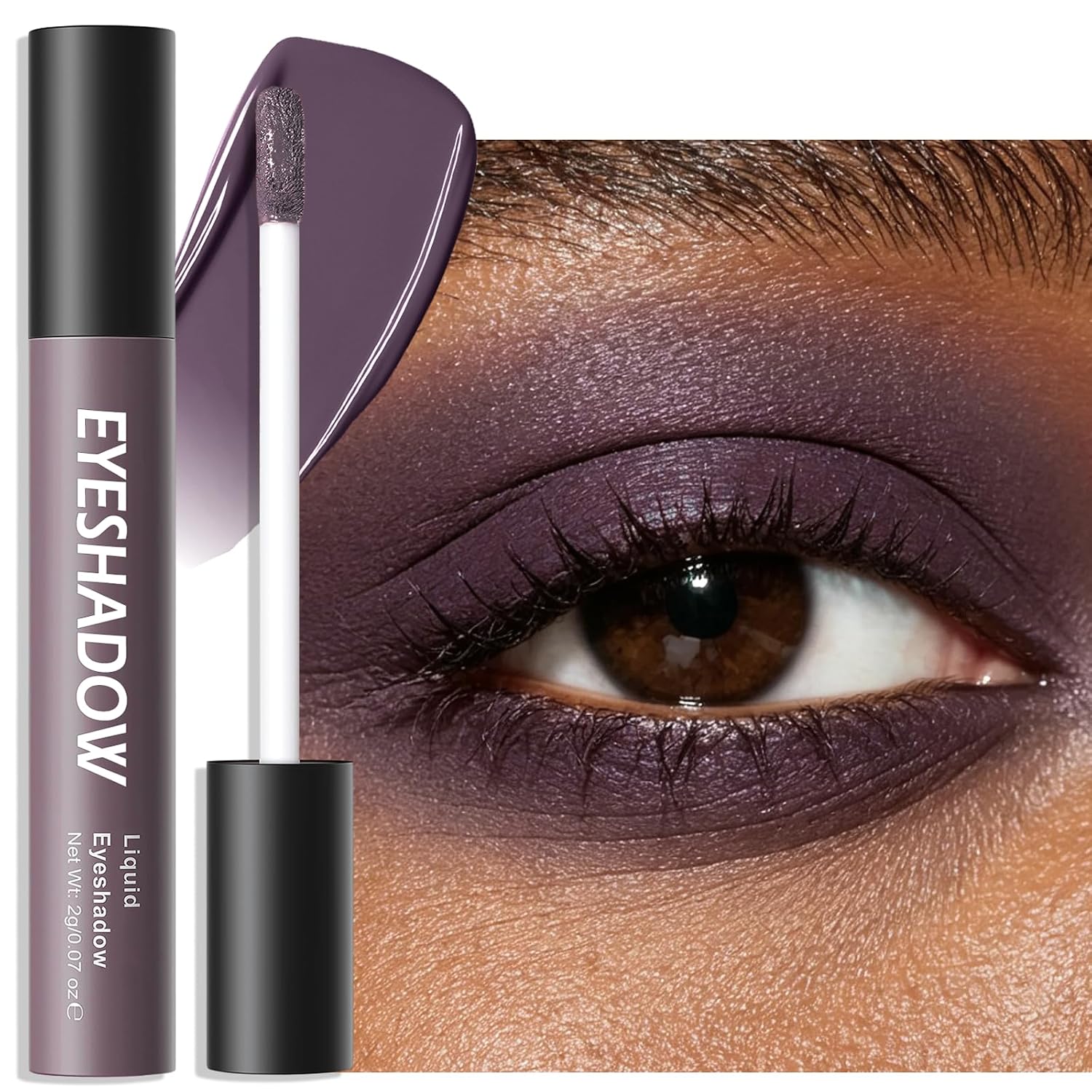Purple Plum Matte Liquid Eyeshadow, Crease-Resistant Liquid-to-Powder