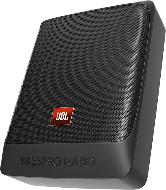 JBL BassPro Nano Ultra-Compact Active Under Seat Subwoofer Car Set 6" x 8" - 200 Watt Active Underseat Car Subwoofer