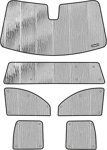 Miniatura 11 de Combo de parasol para parabrisas y portón trasero para Chevy Silverado 2500/3500 HD 2019-2025 Crew Cab (puerta trasera no abierta), reversible