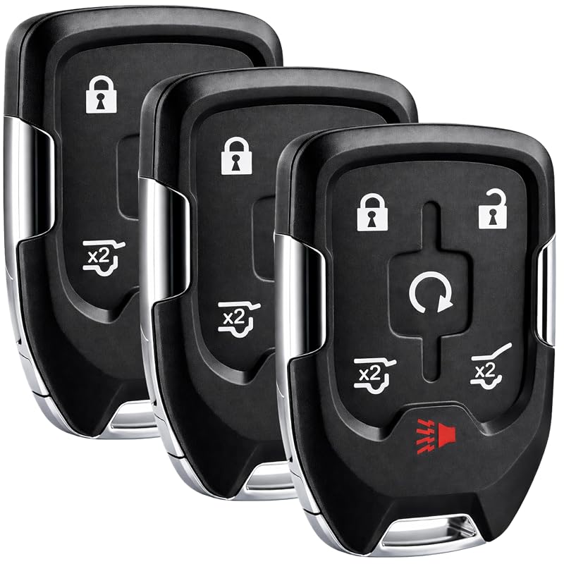 Kit com 3 controles remotos inteligentes USARemote HYQ1AA para Chevy Suburban, Tahoe, GMC Yukon e Yukon XL 2015–2020, partida por botão