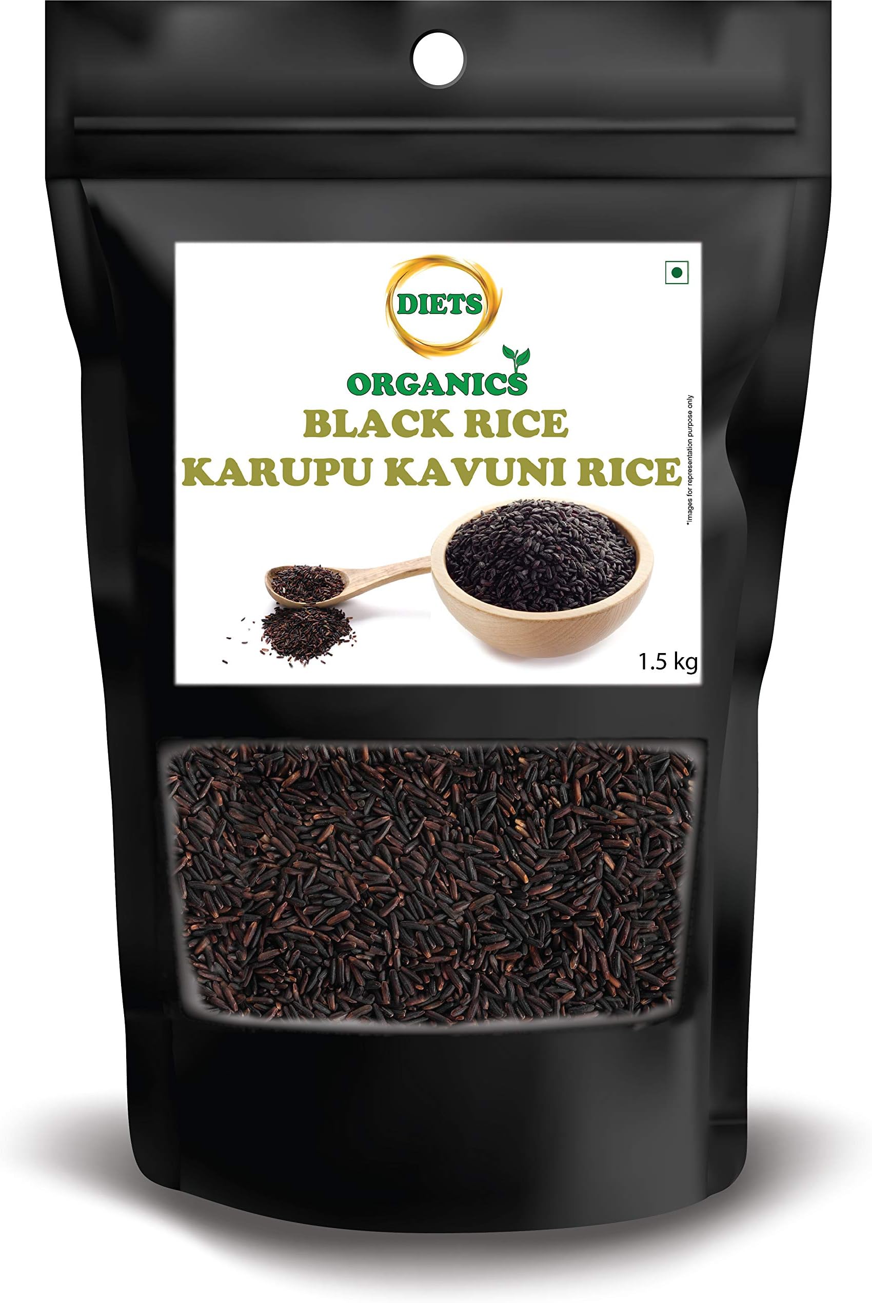 DIETS ORGANICS Black Rice/Karuppu Kavuni Rice, 1.5 Kg