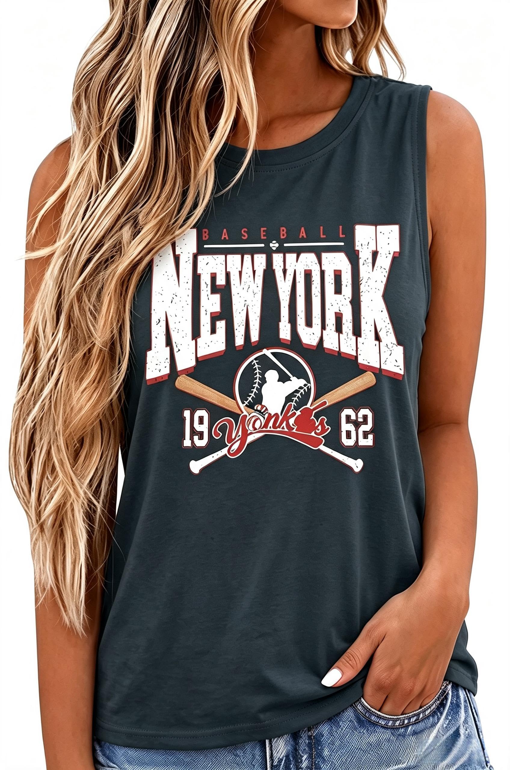 Baseball Tank Tops for Women: Game Day Shirt Graph...