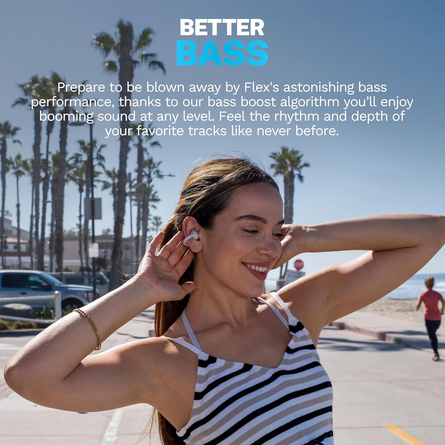 JLab Flex Open Earbuds, Clip-on Cuff Design, Wireless Open-Ear Audio Freedom Effortless Fit, Safe Listening, Bluetooth Multipoint, Customize with The App, Cloud White - Image 7