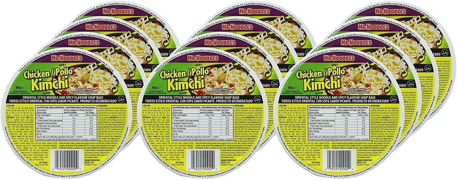 Mr. Noodles Kimchi Chicken Bowl 86g - Pack of 12,COST63325