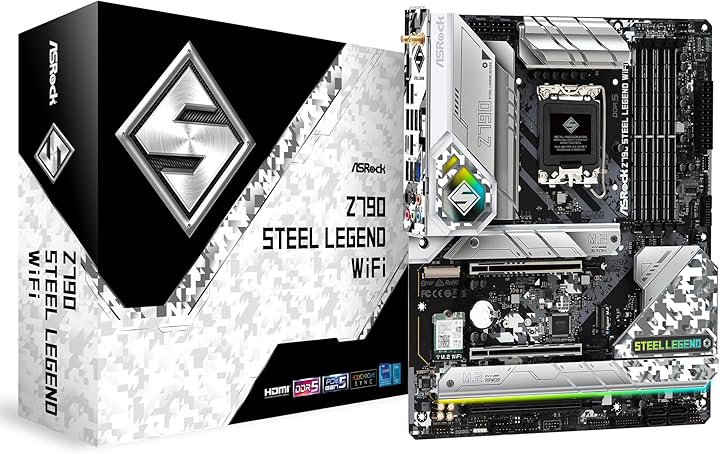 ASRock Z790 Steel Legend WiFi ATX Anakart Intel LGA1700, 7200MHz DDR5, PCIe Gen5 M.2 SSD, 4K 60Hz HDMI, WiFi 6E