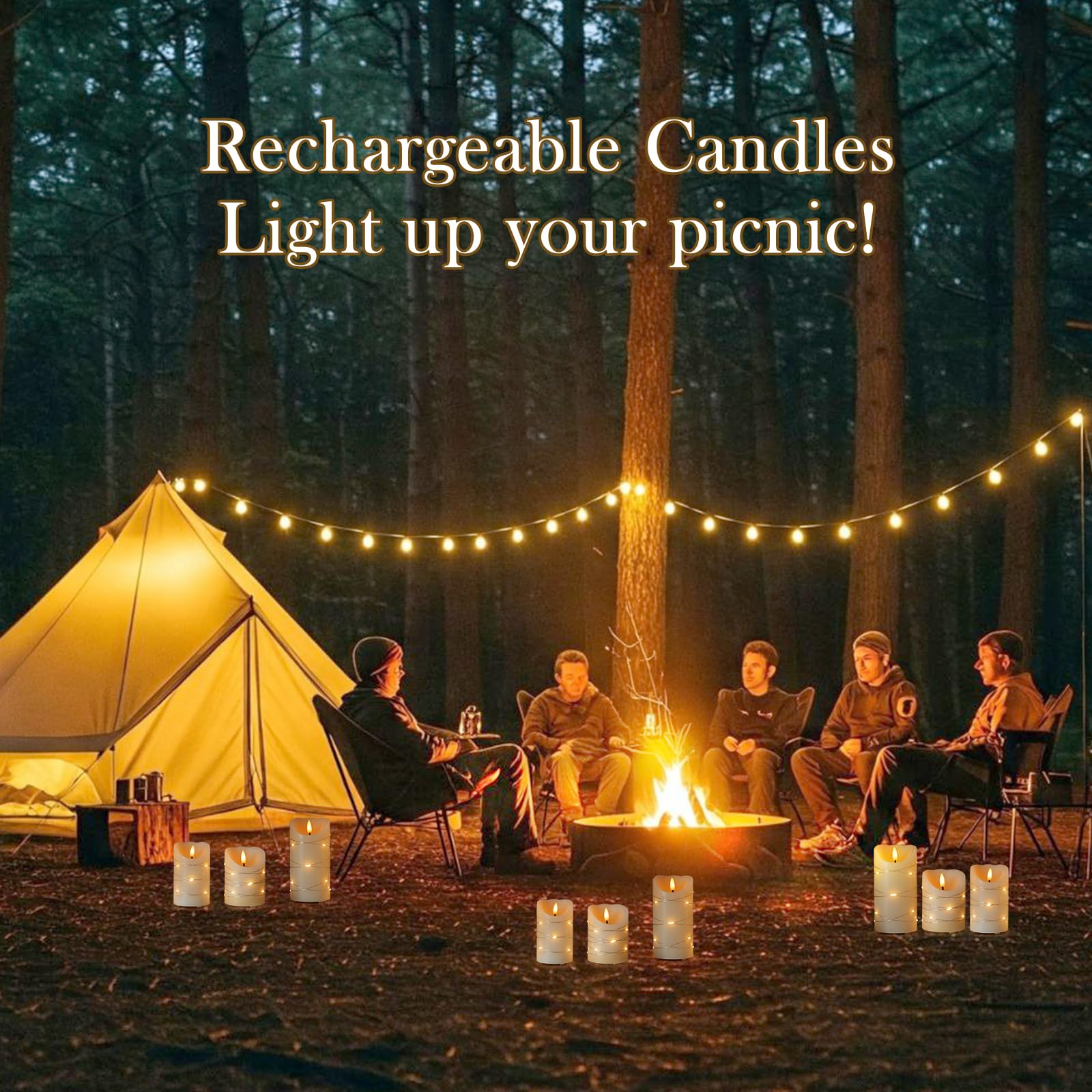 Lot de 3 bougies LED rechargeables sans flamme, bougies vacillantes avec télécommande et minuterie intégrée, 10,2 cm, 12,7 cm, 15,2 cm pour mariage, Noël, Halloween, anniversaire, décoration