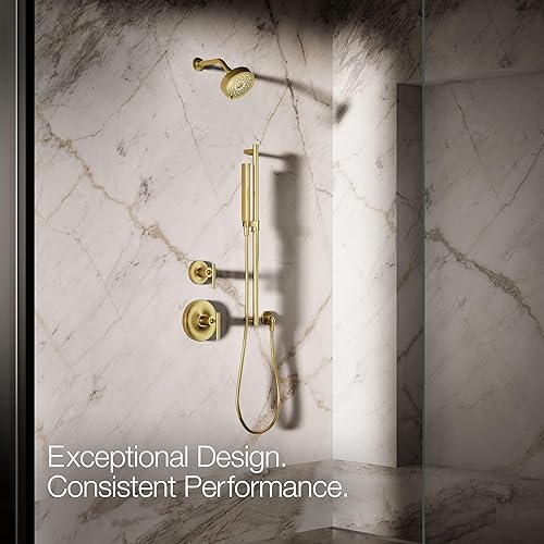 Miniatura 7 de KOHLER 21336-2MB Shift + Ducha de mano cuadrada de dos funciones, cabezal de ducha de mano con 2 ajustes de pulverización, 2.5 GPM, latón moderno