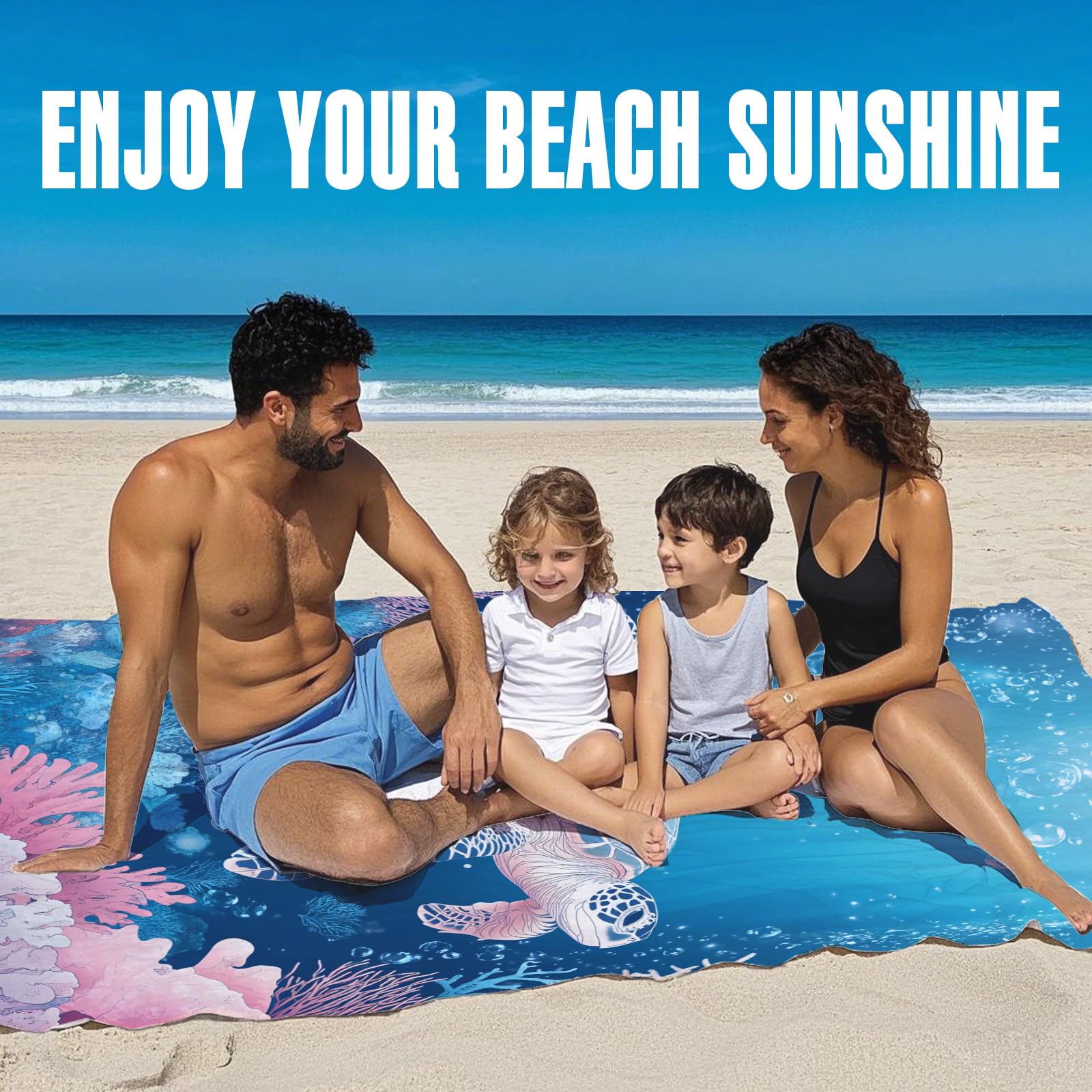 Asciugamano in Microfibra per Spiaggia, Asciugamano Grande, Asciugamano 145 x 200 cm per Donne, Nuoto, Spiaggia, Viaggio, Sport, Fitness (Blu - B)