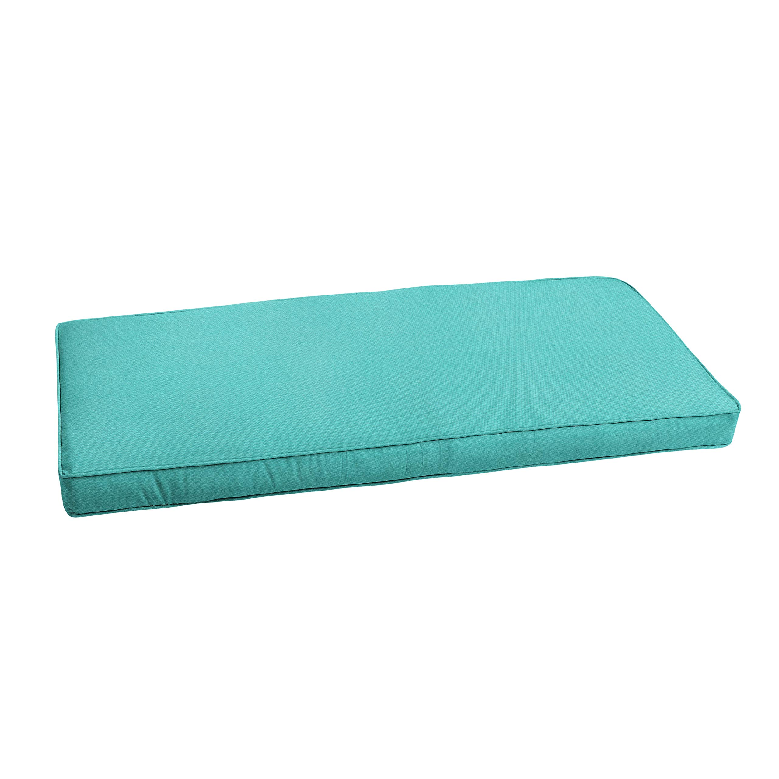 Sorra Home Sunbrella Corded Bench Cushion - Fade & Water Resistant, Outdoor & Indoor Long Patio Furniture Cushion with Plush Foam - Canvas Aruba (45" x 19" x 2")