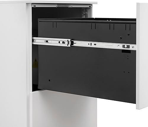 Miniatura 7 de Archivador móvil de 3 cajones con cerradura, archivador de almacenamiento de oficina para tamaño legalcarta, archivador de metal premontado excepto